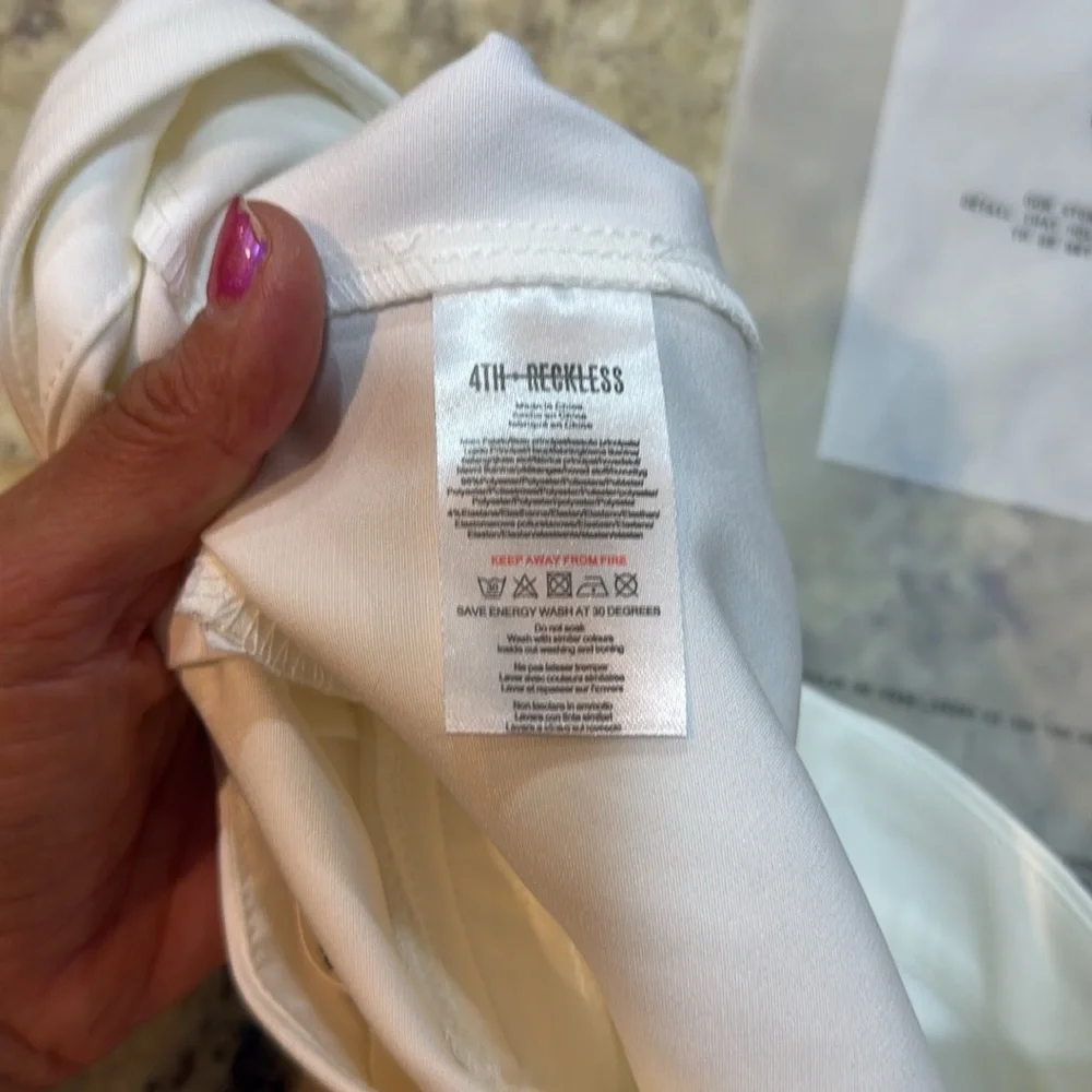 4th & Reckless Women’s Charl pleated Trouser off white Size Small - Picture 9 of 14